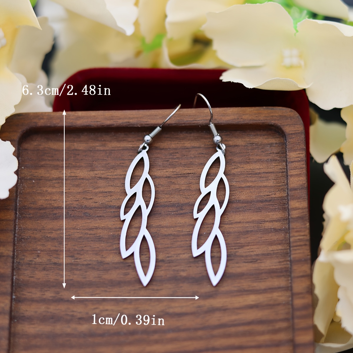Women's Easy Leaves Stainless Steel Earrings, Fashion Gift